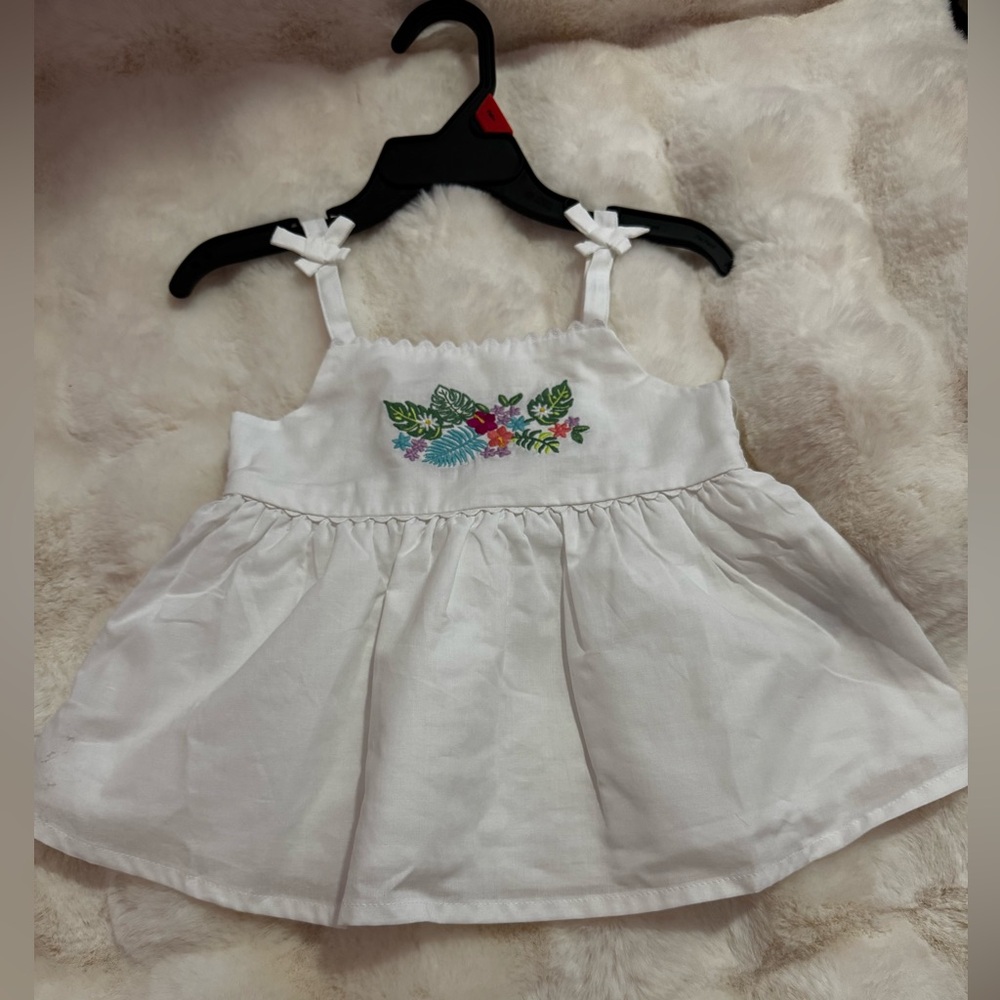 Wonder Nation White Tank Top with Embroidered Design